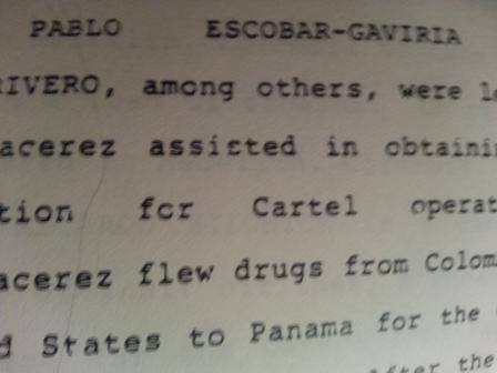 Pablo Escobar's actual Indictment