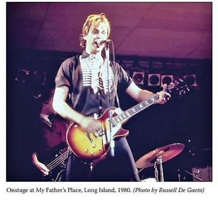 Onstage at My Father’s Place, Long Island, 1980. Photo by Russell De Gaeto.