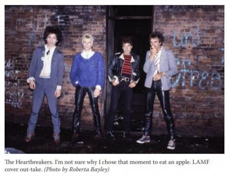 Heartbreakers’ L.A.M.F. album cover outtake (L to R): Johnny Thunders, Jerry Nolan, Billy Rath, Walter Lure. Photo by Roberta Bayley.